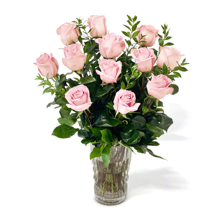 One Dozen Hot Pink Roses- Fresh Flower Delivery